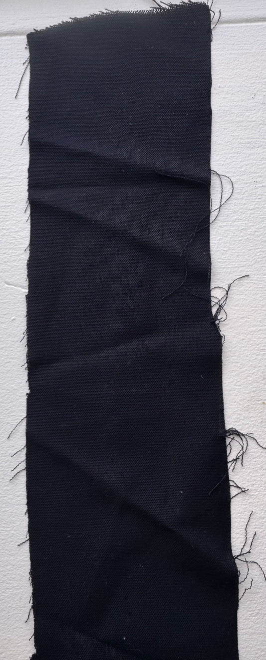 BLACK COATED HEMP CARGO PANTS